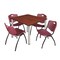Kee Kee Square Table & Chair Set, Wood, Metal, Plastic Top, Cherry TB4848CHBPCM47BY - alternate 1